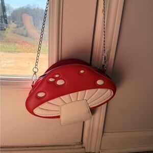 Red and White Mushroom-Shaped Women's Bag